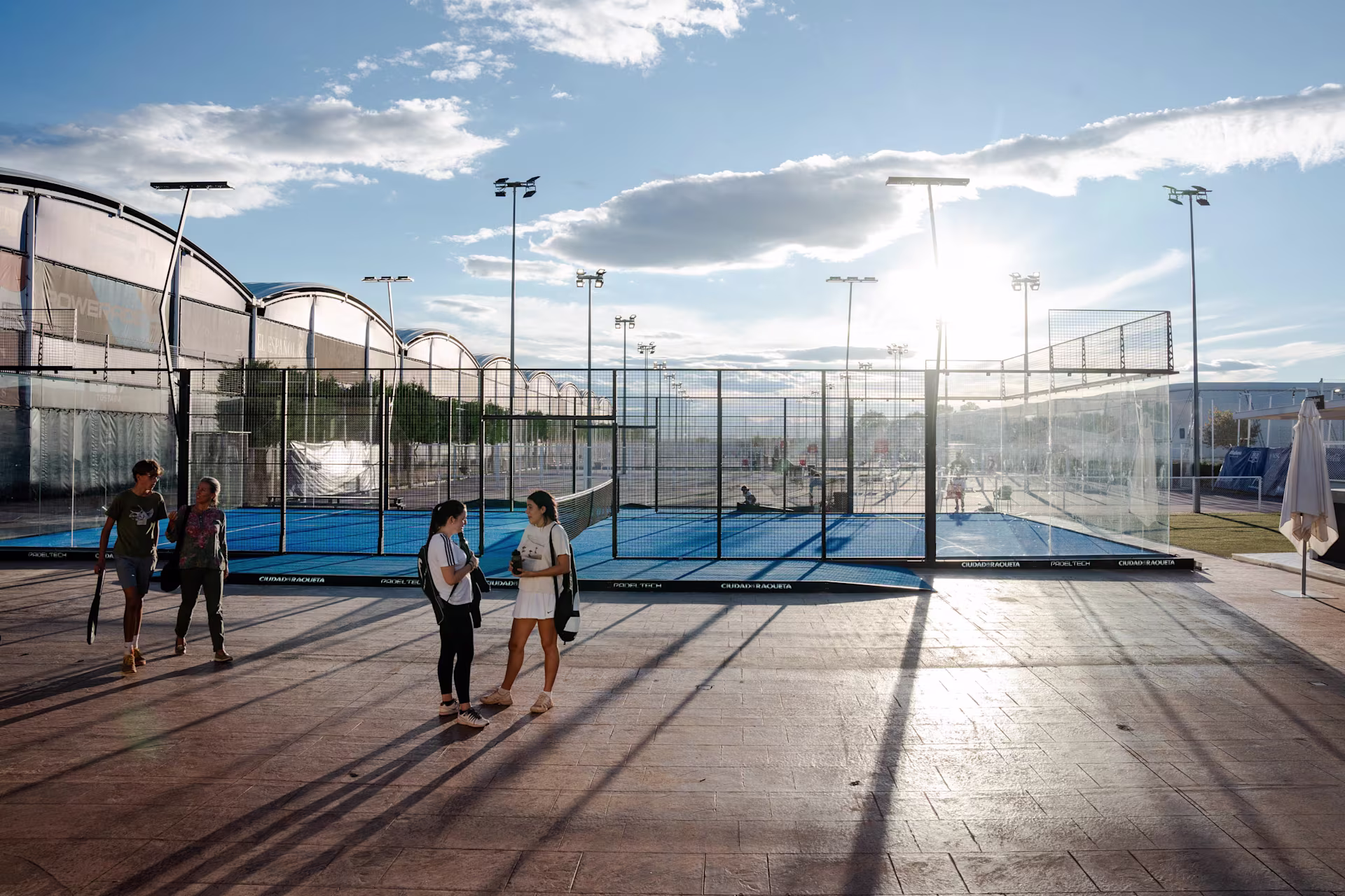 Padel player on court during an organised game